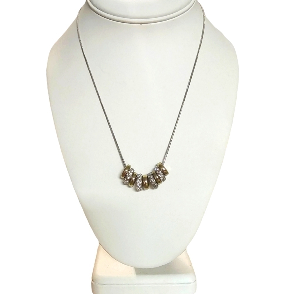 Mestige Crystal Dual Gold and Silver Plated Necklace with Swarovski Crystals